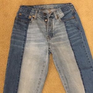 american eagle two toned jeans